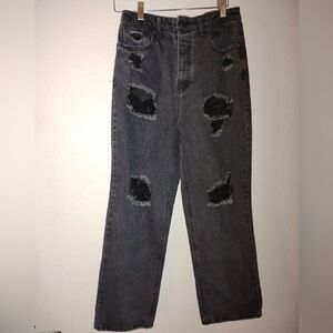 No Boundaries Black Wash Distressed Jeans Size 7